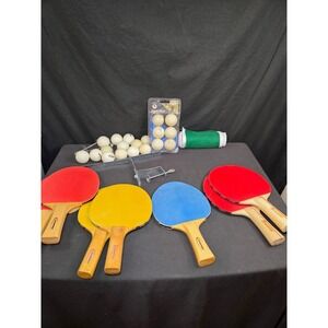 Halex Franklin Table Tennis Set 7 Paddles Net Clamps Balls & TYR Mesh Bag NEW!